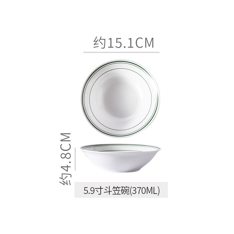 Minimalist pure white ceramic bowl, plate, and dish set - premium dinnerware for restaurants, hotels, and home use - ideal for desserts, steaks, and entrees