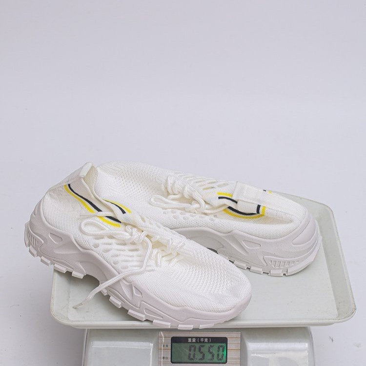 autumn new plus size chunky platform flyknit sneakers for women, export/cross-border trade, sizes 36-43. rush orders accepted. half size increments available