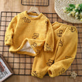 Baby & toddler plush warm pajama set - autumn/winter cartoon cute sleepwear loungewear for boys & girls