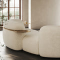 Italian normcore curved sofa designer beauty salon shaped cashew fabric sofa cashmere cream wabi-sabi style