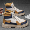 Boots for men 2025new arrivalspring high-top thick sole heightening british style work boots men's motorcycle casual trendy shoes