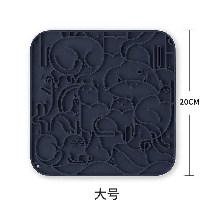 Square silicone licking mat Pet dog dog anti-choking feeding tableware Non-slip licking mat Customized silicone licking mat