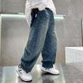 Boys' spring denim pants:  new korean style kids' jeans, spring/autumn fleece-lined, mid-to-large size children's trendy trousers