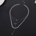 Wholesale alloy diamond-studded letter pendants, european and american cross-border jewelry, multi-layered fashion design heart necklaces for women