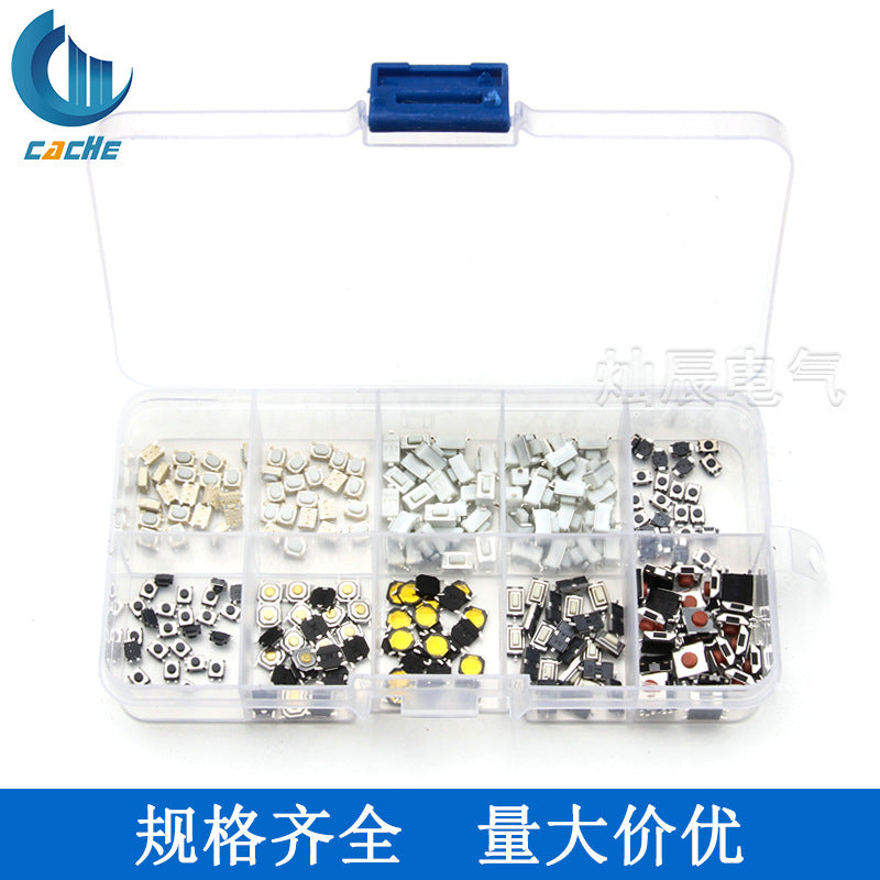 250 sets of switches, 10 kinds of tact switches, boxed, four-foot tact switches, high temperature resistance,  special supply