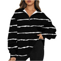 new european and american style  print top - women's half-zip pullover long sleeve sweatshirt