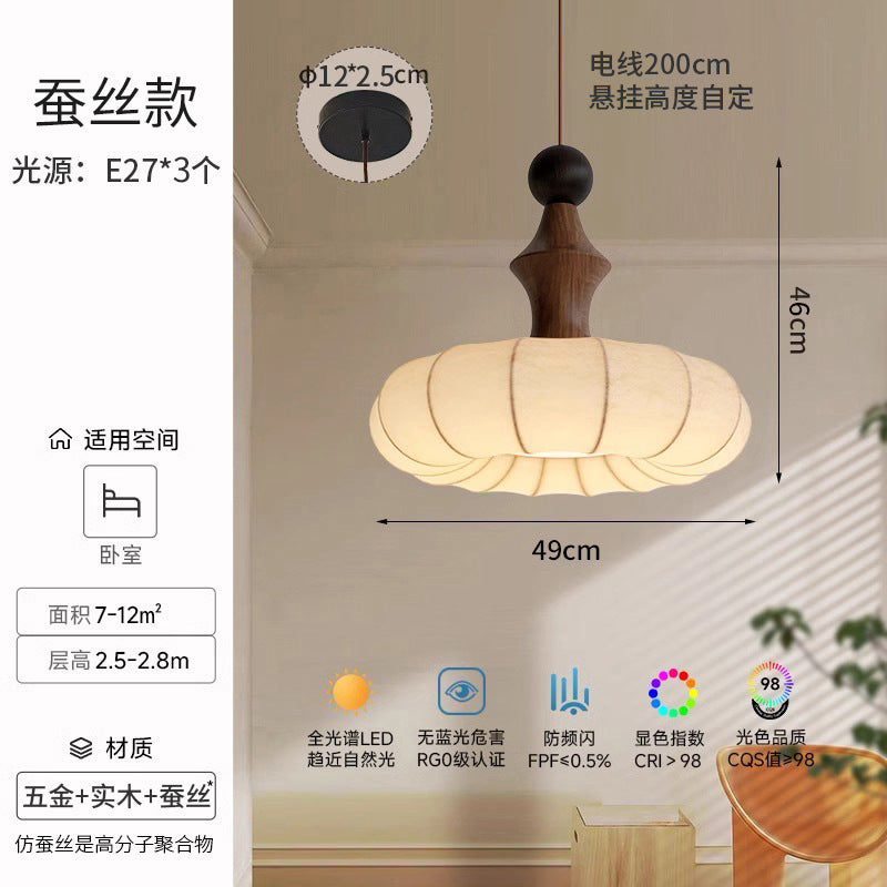 French retro medieval bedroom chandelier dining room bar light premium sense book room solid wood wabi sandy wind zen lighting