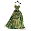 French goddess style design square neck bandeau strap ruched waist ruffle hem mini dress long gown