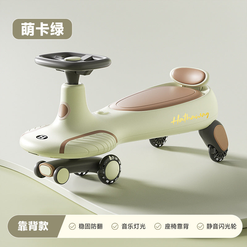 New children's twisting car Universal wheel Anti-rollover silent flash wheel Adults aged 1-8 can sit on the sliding twisting car