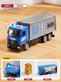 Kids' extra-long big truck toy - alloy semi-truck with container, trailer, and forklift