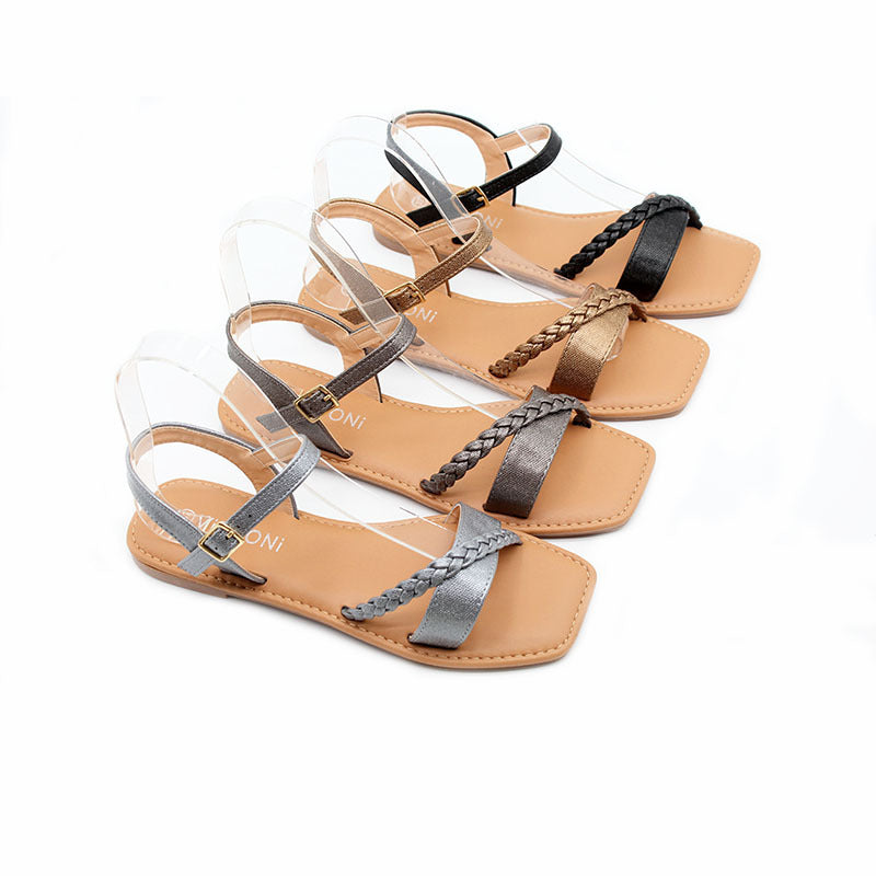 Wholesale Cape Verde fashion sandals现货女百搭编织防滑沙滩鞋