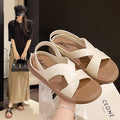 Thick sole heightened beach sandals women's summer outwear 2026new arrivalnon-slip with skirt casual roman sandals slip-on