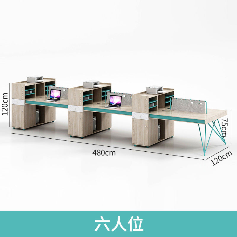 Saint li staff office desk - minimalist modern financial desk and chair set, computer desk, card slot, stylish employee office desk