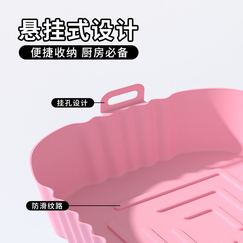 hot-selling silicone baking pan, high temperature resistant air fryer, easy to clean round baking mold, for home silicone baking pan