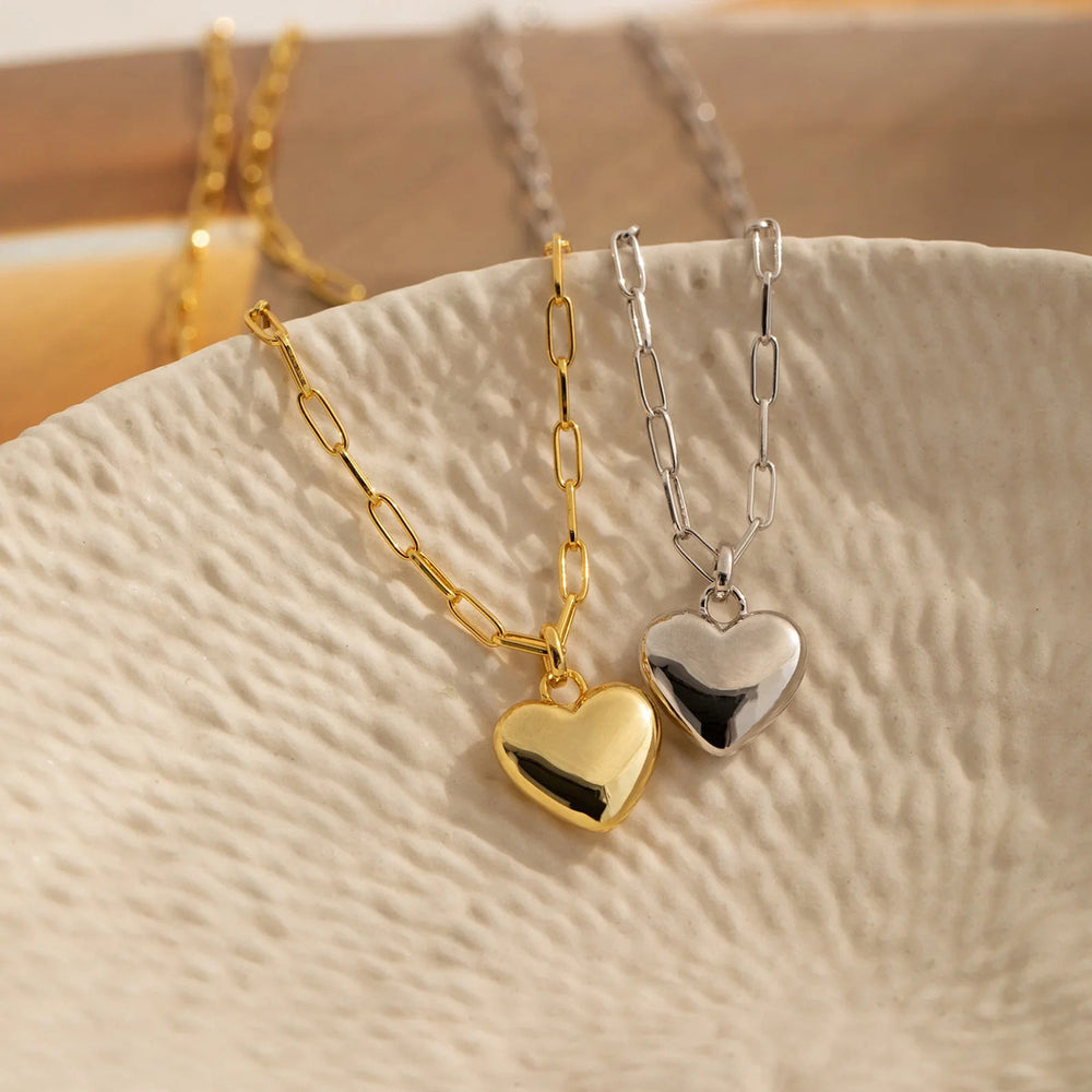 Amazon fashionclassy heart pendant necklace casual paper clip chain