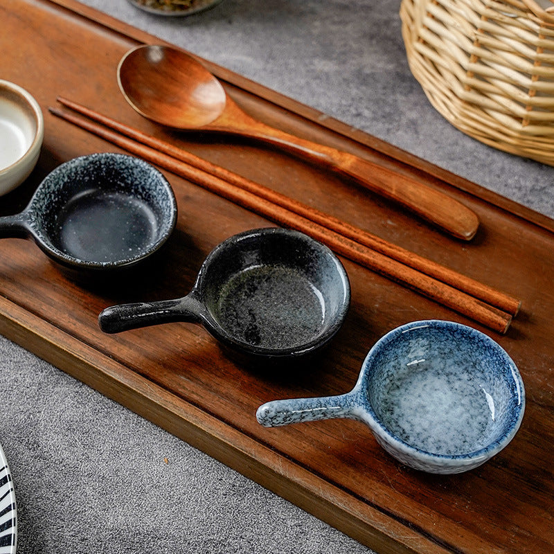 Handle plate for home dipping small plate small dish retrocasual restaurant japanese style small dish dipping plate ceramic