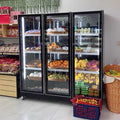 Huaer supermarket fruit shop refrigerated display cabinet vertical vegetable cold fresh display freezer commercial fruit preservation cabinet