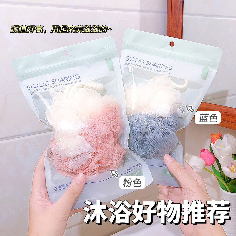 Keqi bath ball large fluffy bath dual-purpose toiletries skin care soft comfortable lanyard bath flower hot sale