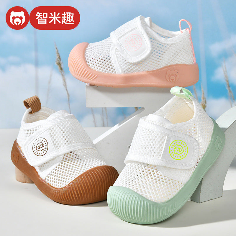 Baby sandals for boys, summer first walker shoes, 0-1-2 years old infant anti-slip soft sole mesh shoes for babies and toddlers, baby girl shoes