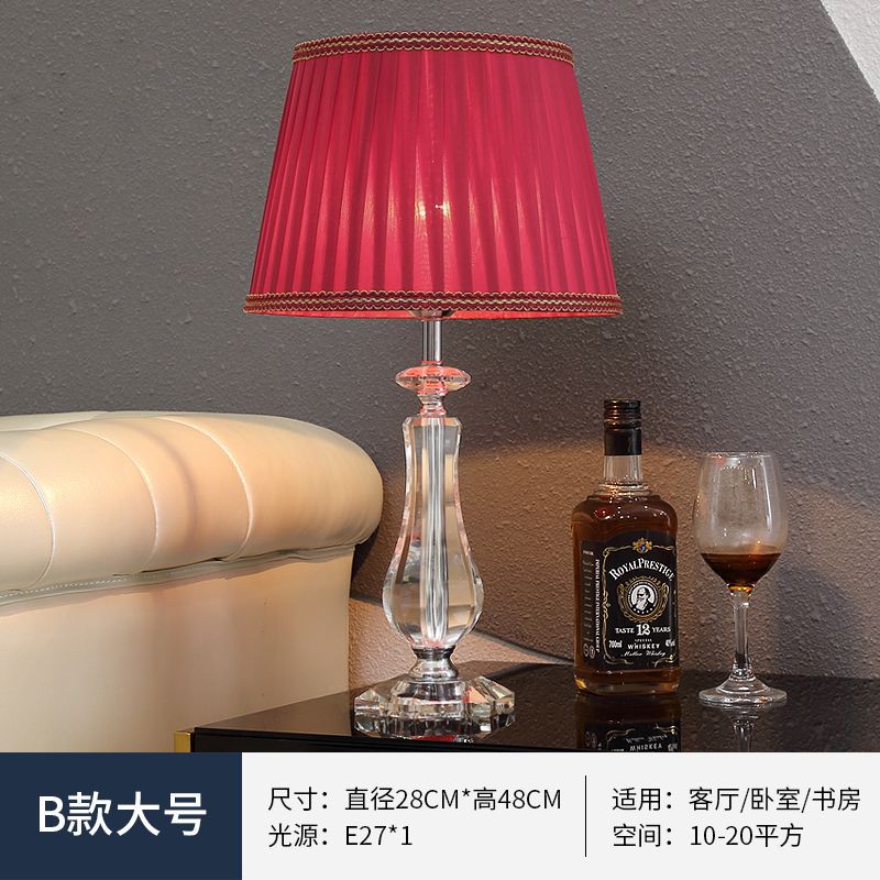 Modern fashion crystal table lamp bedroom bedside lighting living room light luxury warm romantic wedding american style dimmable remote control