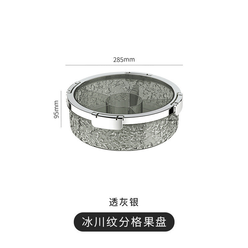 Light luxury sealed nut snack storage box, living room dried fruit plate, household new fruit plate, Chinese New Year candy box with lid