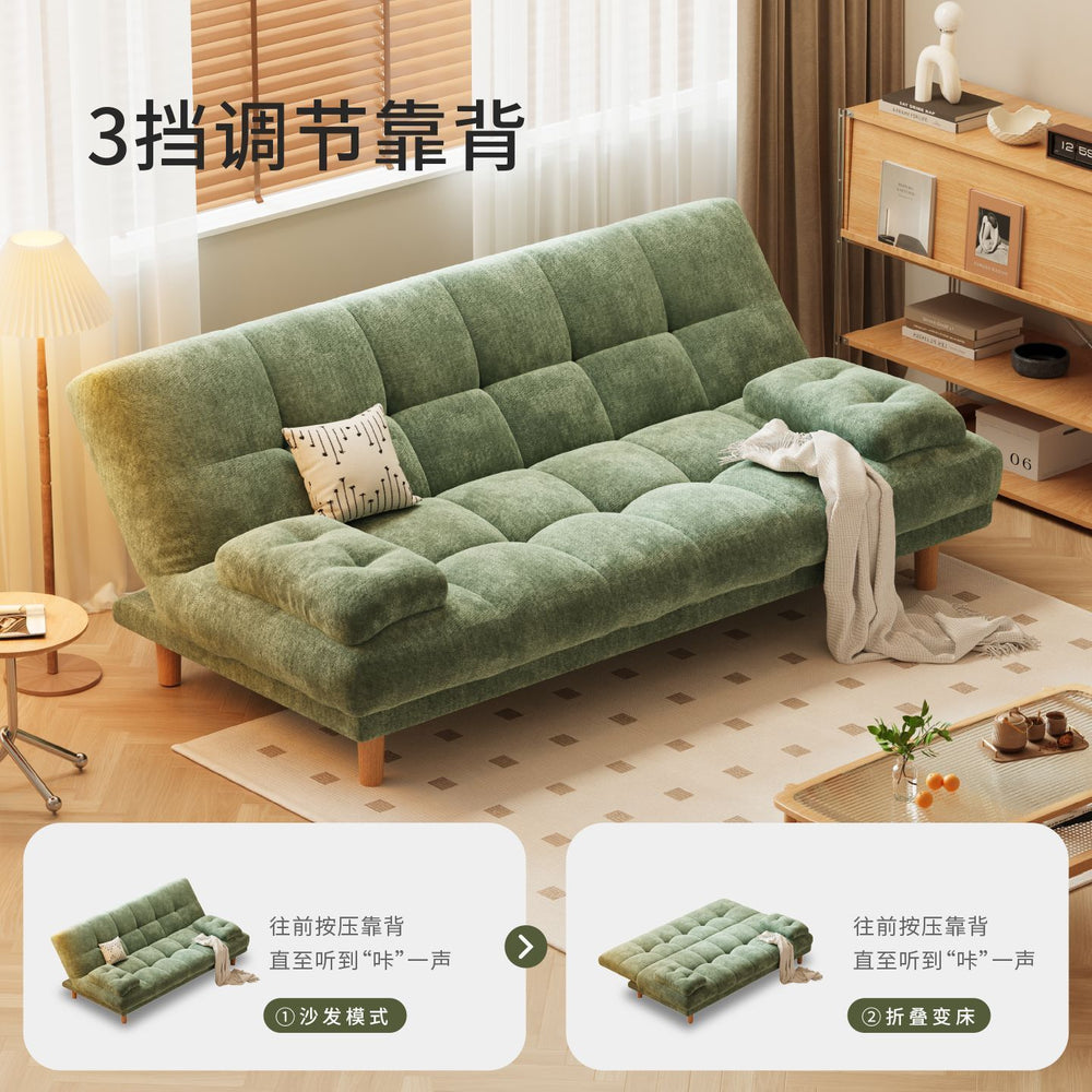 Chenille foldable sofa bed - new  model - double seater for living room or bedroom - sleeps and lounges in one