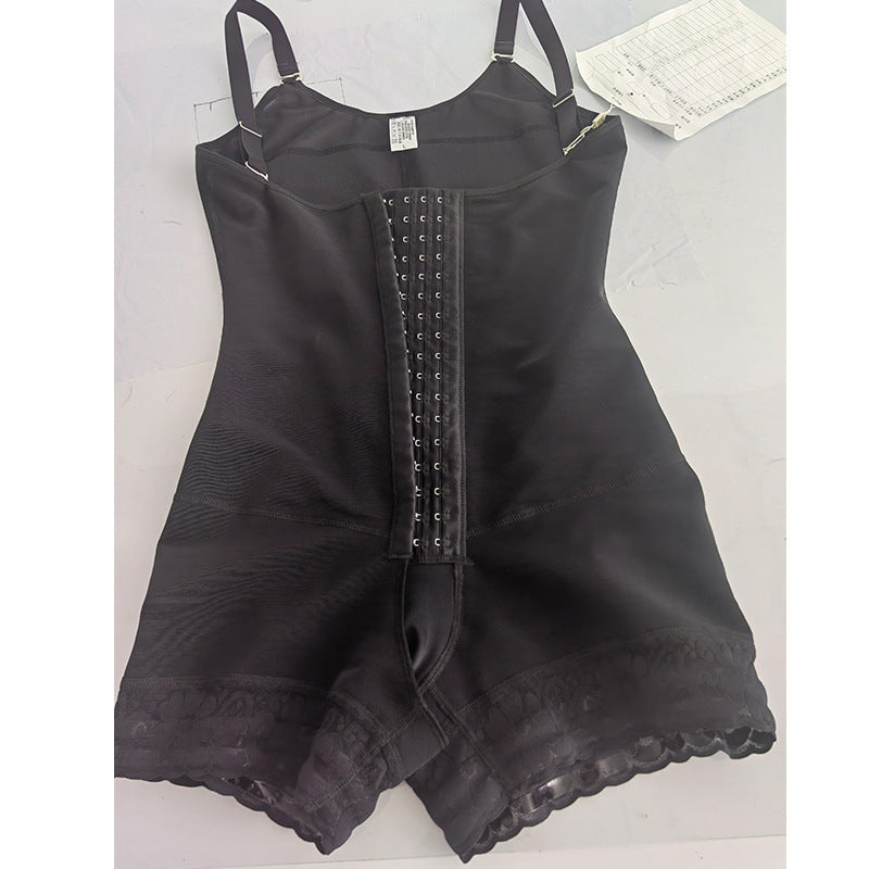 Four-breasted plus size suspender corset mesh waist shaping butt lift postpartum tummy control one-piece body shaping garment for women tight body shaping