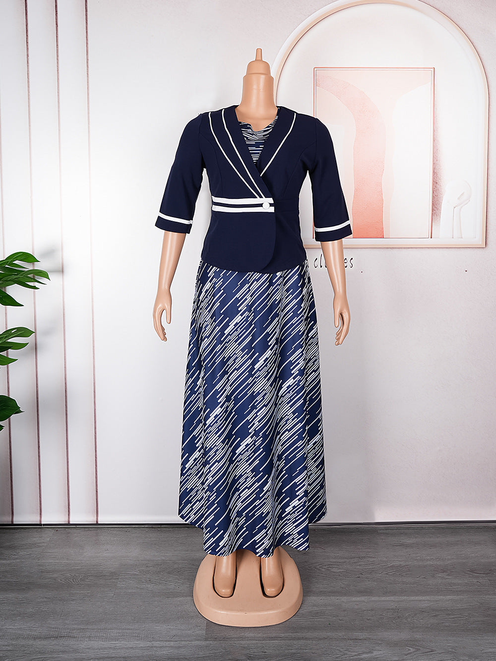 Fashion  elegantwork clothing two-piece set clothing cross-border african women's plus size outweardress