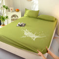 New pure color waterproof fitted sheet, urine-proof, breathable, machine washable bed sheets, thin brown mattress cover 1.8m heightened dust cover