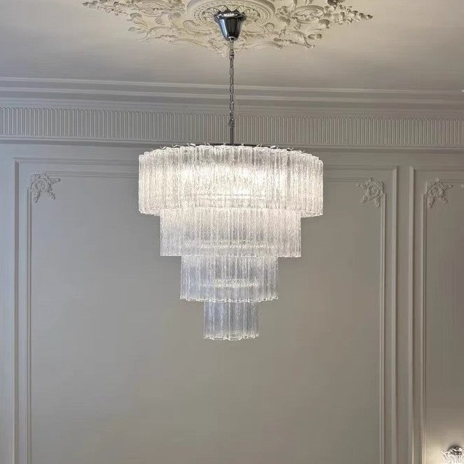 French light luxury crystal staircase light premium dining room bedroom villa lighting 2025 new living room chandelier