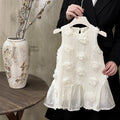 Girls' dress  new princess dress little girl 3d rose flower skirt birthday baby girl dress summer