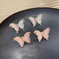 2024 new colorful butterfly silver needle stud earrings for women - summer light luxury, high-end blue earrings, unique design jewelry