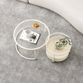 Luxury minimalist modern glass round table -  new arrival - small apartment home decor - cream style mobile coffee table for living room