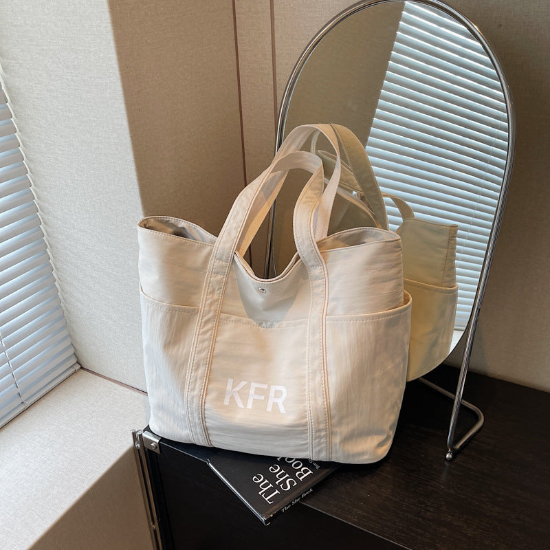 Cross-border canvas tote bag women's new large-capacity work commuting handbag fashion lazy style casual shoulder bag