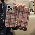 New letter plaid phone case creative notebook compatible with apple 16 pro max protective cover iphone 15 women's style