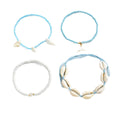 Multi-layer beaded foot jewelry wholesale european and american cross-border anklets for women vacation style shell starfish elastic rice bead anklet set