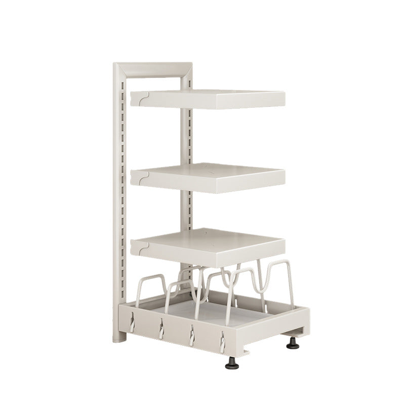 Kitchen cabinet pot rack organizer, multi-tier under sink storage shelf for home use