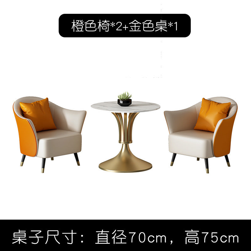 Nordic table and chair set, single sofa, hotel sales office, reception area, balcony, office break area furniture, reception
