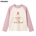autumn new arrivals: korean style long-sleeve cartoon t-shirt for little girls - sweet and stylish base layer