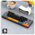 Raiku k68 tri-color 68-key gaming, competitive, office, and laptop wired mechanical-feel keyboard