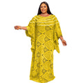 African women's robe cross-border supply loose green long dress subtle embroidery lace elegant commute maxi dress