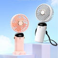 Customizable logo fan - portable handheld mini fan with 5-speed settings, silent operation, foldable design, digital display, rechargeable, and perfect for dorm use