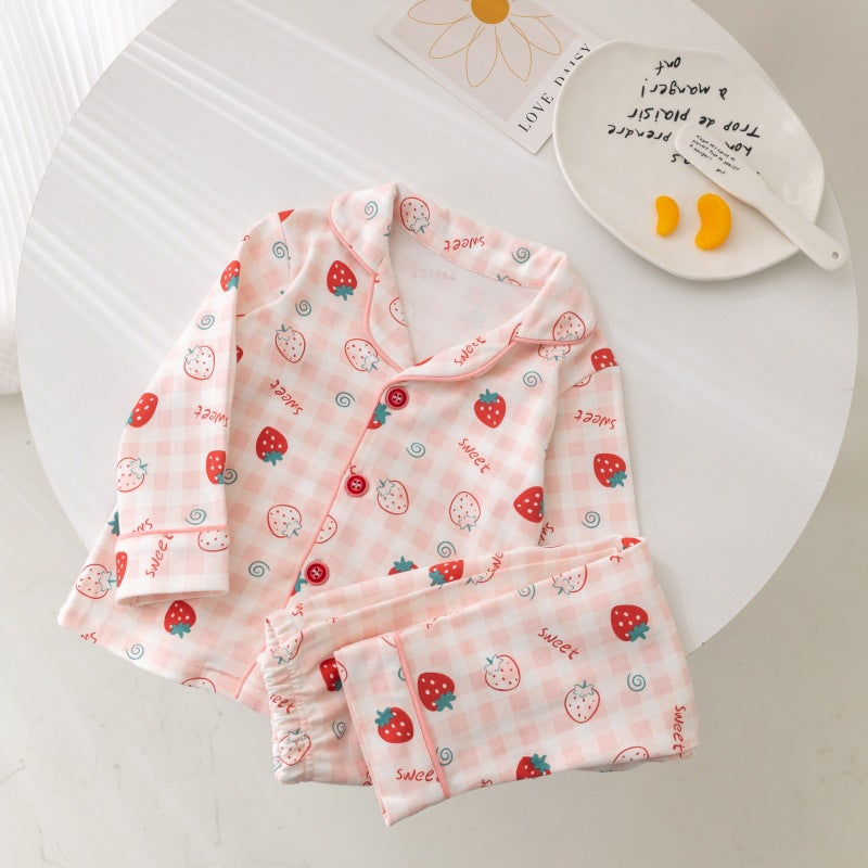Kids stand collar pajamas fall and winter pure cottonlong sleeves baby home clothes boys and girls new arrivalautumseparatessuit