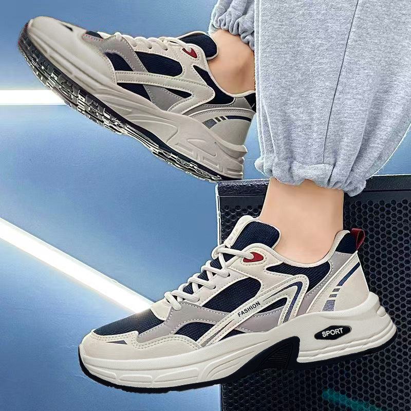 Men's athletic shoes - 2026 new summer collection - breathable mesh sneakers for men - thick-soled running shoes - dad shoes for students