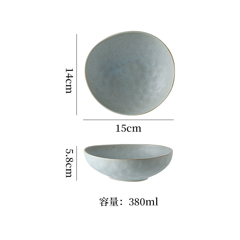 Japanese retro stoneware ceramic tableware restaurant hotel business dessert bowl soup bowl pasta bowl good-looking kiln bowl
