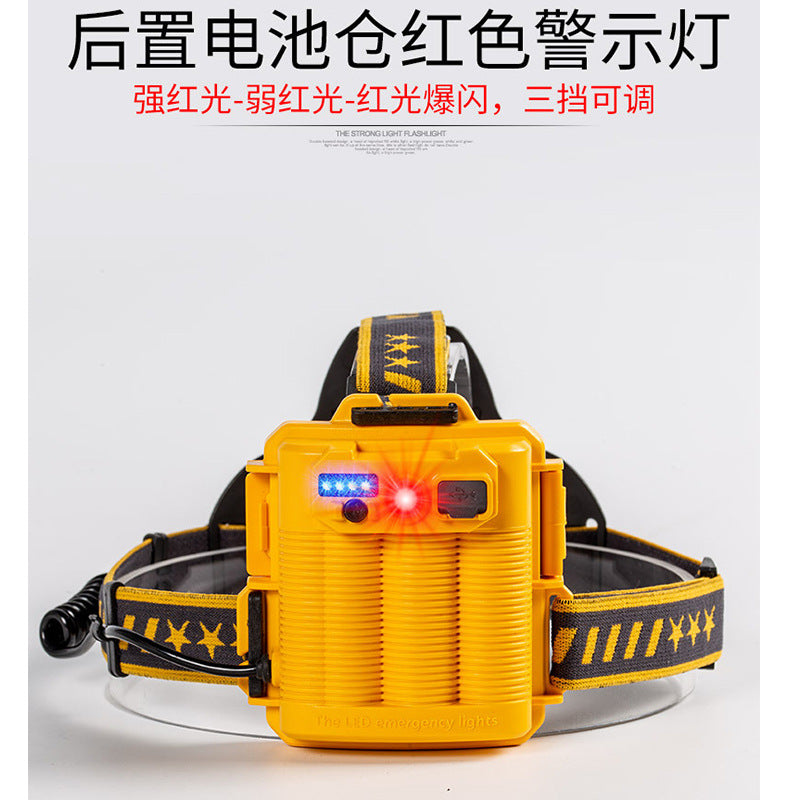 Cross-border new XHP50 strong light flashlight USB charging telescopic zoom remote shooting outdoor waterproof LED headlight