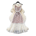 French romantic style heavy lace sleeveless dress - women's summer sheer slimming elegant long gown