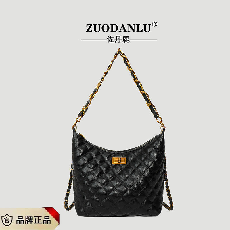 Women's bag 2025 new underarm bag diamond pattern chain bag niche light luxury minimalist elegant high-end shoulder crossbody bag