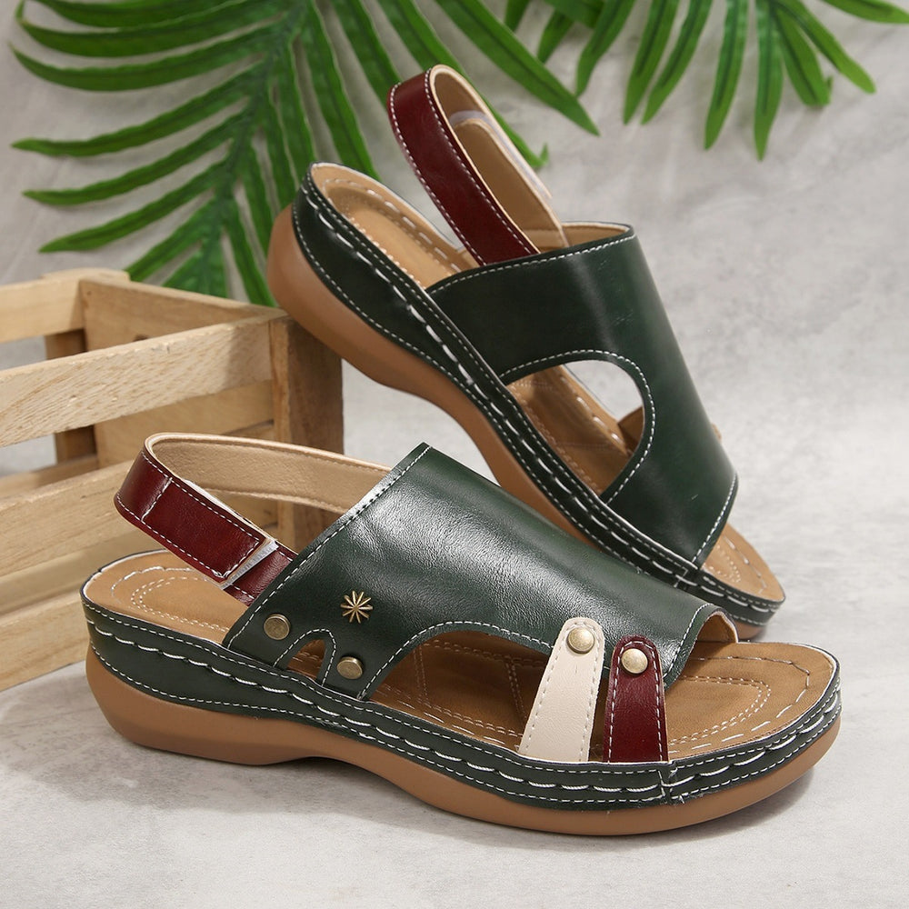 Exportthick solelightweight soft bottom slippers women's plaid button nail outwear plus size cross-border velcro women's sandals wholesale