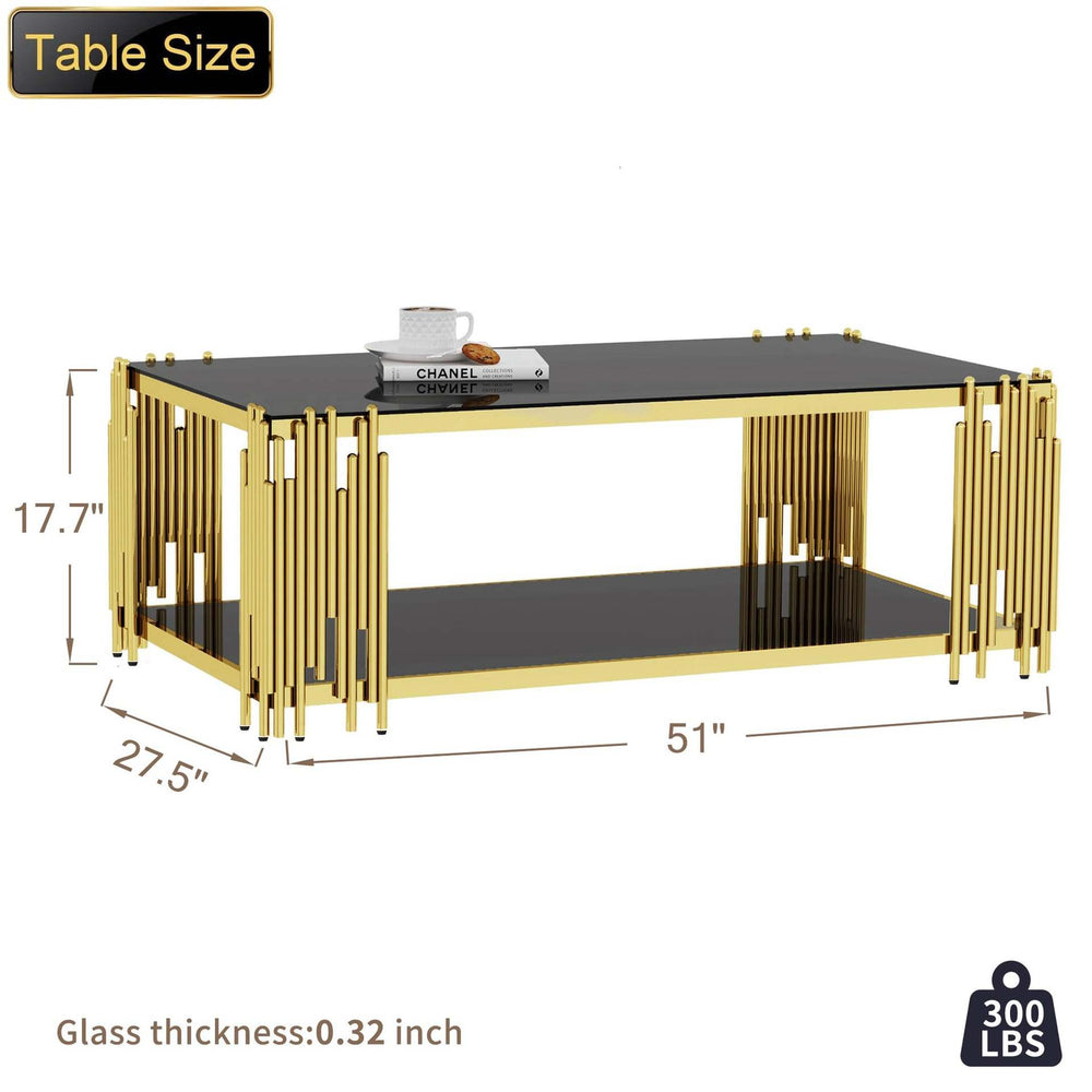 Export stainless steel coffee tableaccessible luxuryclassy modern casual tempered glass side tablecoffee table